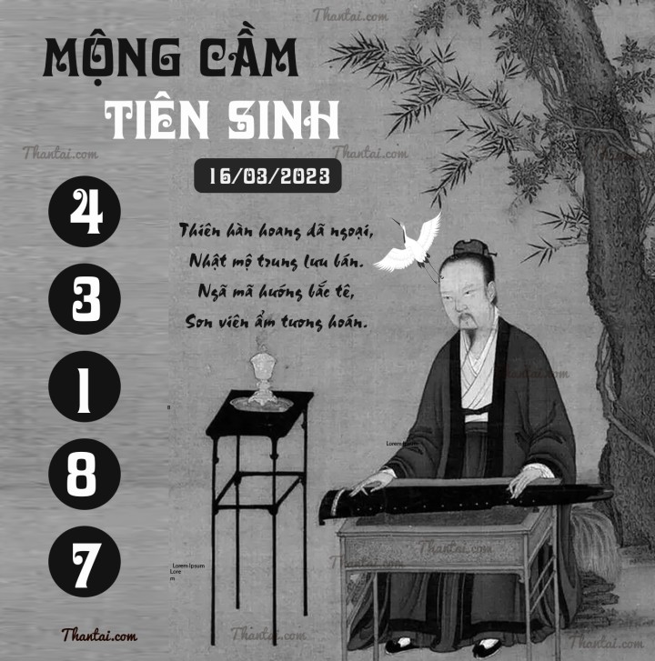 MỘNG CẦM TIÊN SINH 01/03/2023