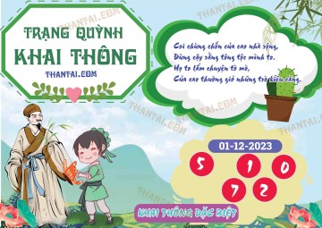 Trạng Quỳnh Khai Thông 01/12/2023