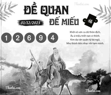 ĐỀ QUAN ĐẾ MIẾU 01/12/2023