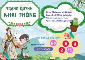 Trạng Quỳnh Khai Thông 03/12/2023