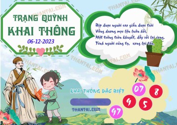 Trạng Quỳnh Khai Thông 06/12/2023