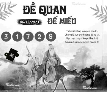 ĐỀ QUAN ĐẾ MIẾU 06/12/2023