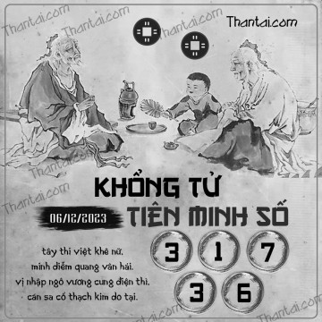 KHỔNG TỬ TIÊN MINH SỐ 06/12/2023