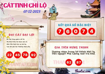 CÁT TINH CHỈ LỘ 07/12/2023