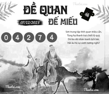 ĐỀ QUAN ĐẾ MIẾU 07/12/2023