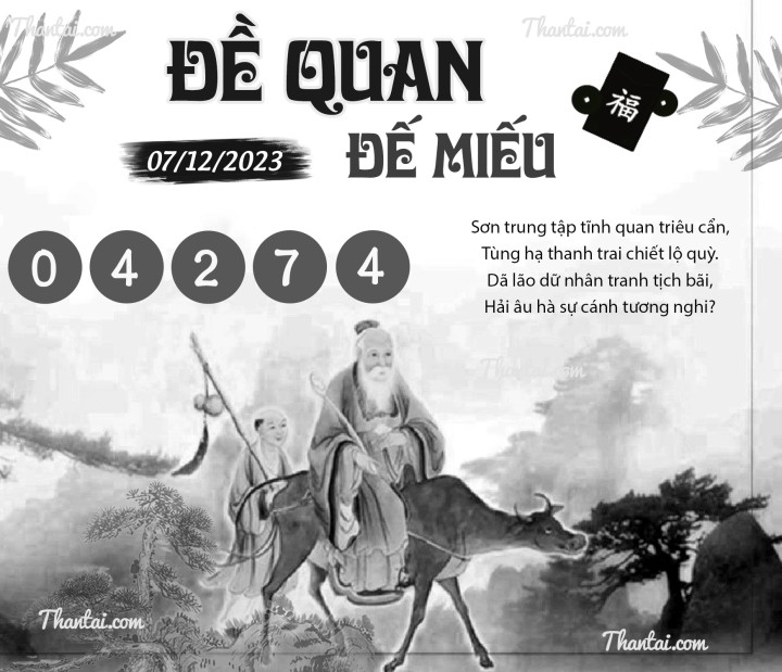 ĐỀ QUAN ĐẾ MIẾU 22/11/2023