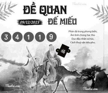 ĐỀ QUAN ĐẾ MIẾU 09/12/2023