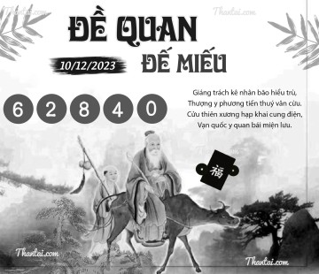 ĐỀ QUAN ĐẾ MIẾU 10/12/2023