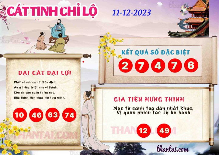 CÁT TINH CHỈ LỘ 26/11/2023