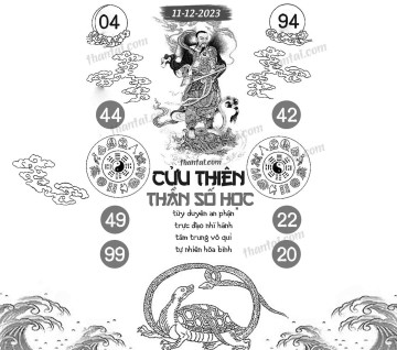 CỬU THIÊN THẦN SỐ HỌC 11/12/2023