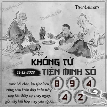 KHỔNG TỬ TIÊN MINH SỐ 11/12/2023