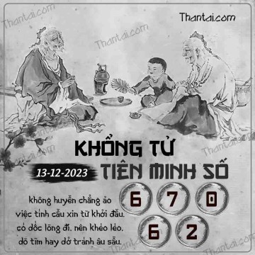 KHỔNG TỬ TIÊN MINH SỐ 13/12/2023