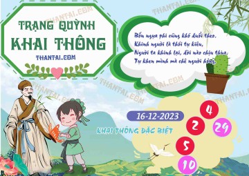 Trạng Quỳnh Khai Thông 16/12/2023