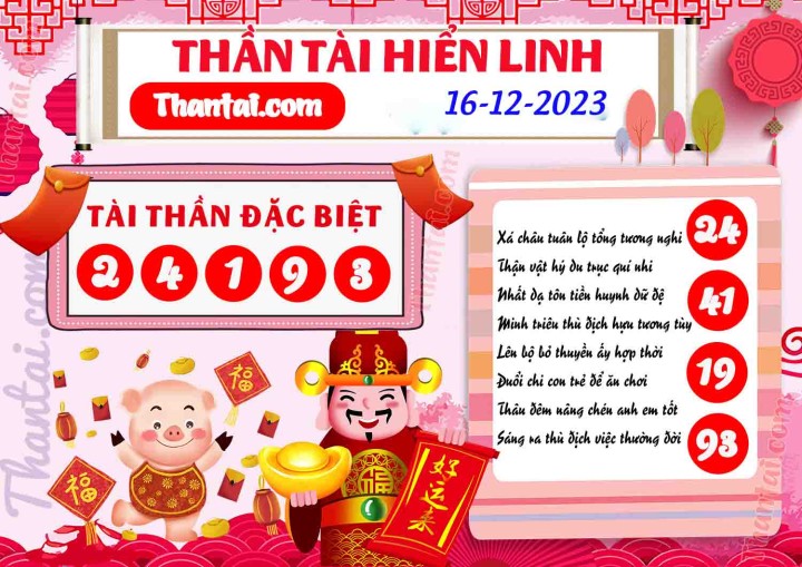 THẦN TÀI HIỂN LINH 01/12/2023