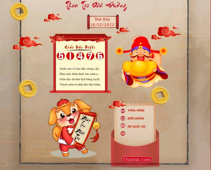 THẦN TÀI DẪN ĐƯỜNG 01/12/2023
