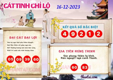 CÁT TINH CHỈ LỘ 16/12/2023