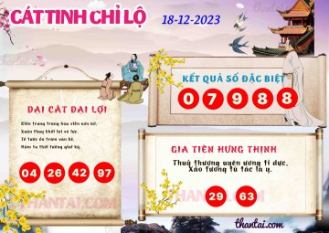 CÁT TINH CHỈ LỘ 18/12/2023