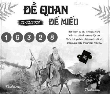 ĐỀ QUAN ĐẾ MIẾU 21/12/2023