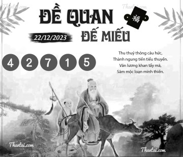 ĐỀ QUAN ĐẾ MIẾU 22/12/2023