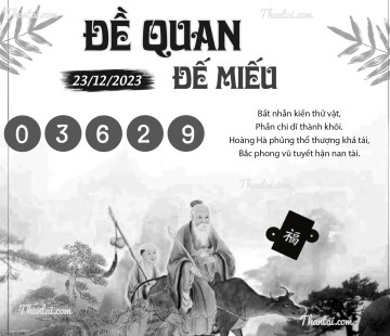 ĐỀ QUAN ĐẾ MIẾU 23/12/2023