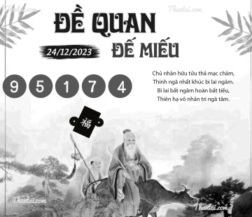 ĐỀ QUAN ĐẾ MIẾU 24/12/2023