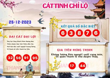 CÁT TINH CHỈ LỘ 25/12/2023