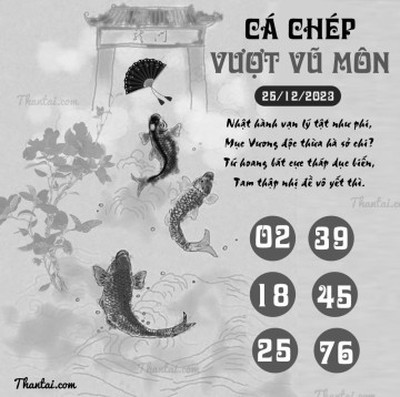 CÁ CHÉP VƯỢT VŨ MÔN 25/12/2023