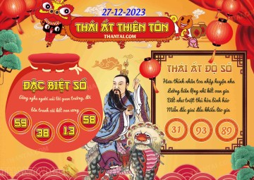 Thái Ất Thiên Tôn 27/12/2023