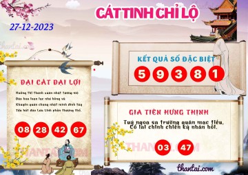 CÁT TINH CHỈ LỘ 27/12/2023