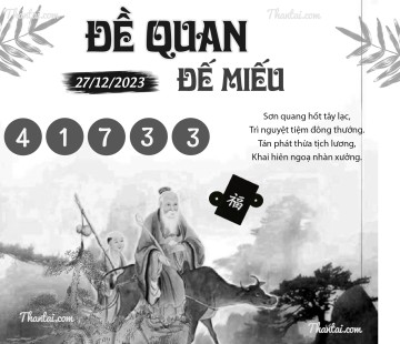 ĐỀ QUAN ĐẾ MIẾU 27/12/2023