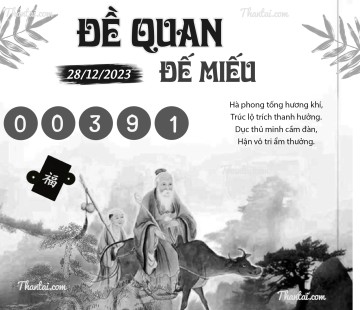 ĐỀ QUAN ĐẾ MIẾU 28/12/2023