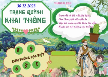 Trạng Quỳnh Khai Thông 30/12/2023