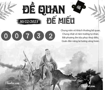 ĐỀ QUAN ĐẾ MIẾU 30/12/2023