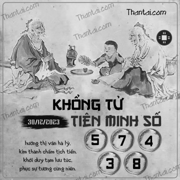 KHỔNG TỬ TIÊN MINH SỐ 30/12/2023