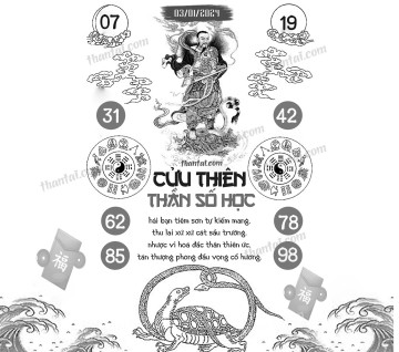 CỬU THIÊN THẦN SỐ HỌC 03/01/2024