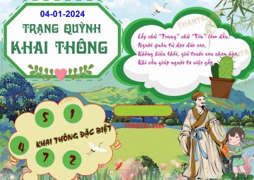 Trạng Quỳnh Khai Thông 04/01/2024