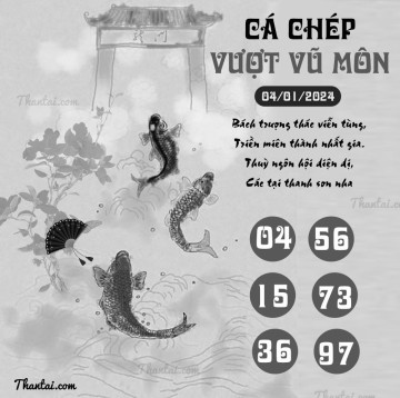 CÁ CHÉP VƯỢT VŨ MÔN 04/01/2024