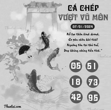 CÁ CHÉP VƯỢT VŨ MÔN 07/01/2024