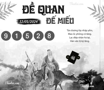 ĐỀ QUAN ĐẾ MIẾU 12/01/2024