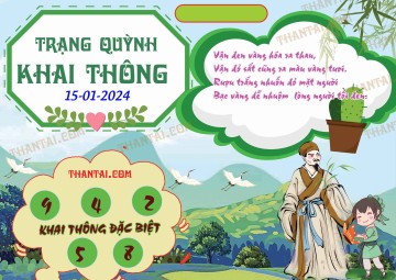 Trạng Quỳnh Khai Thông 15/01/2024