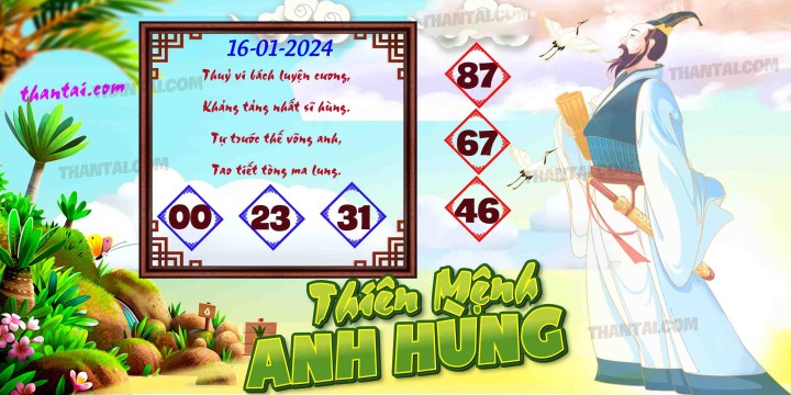 THIÊN MỆNH ANH HÙNG 01/01/2024