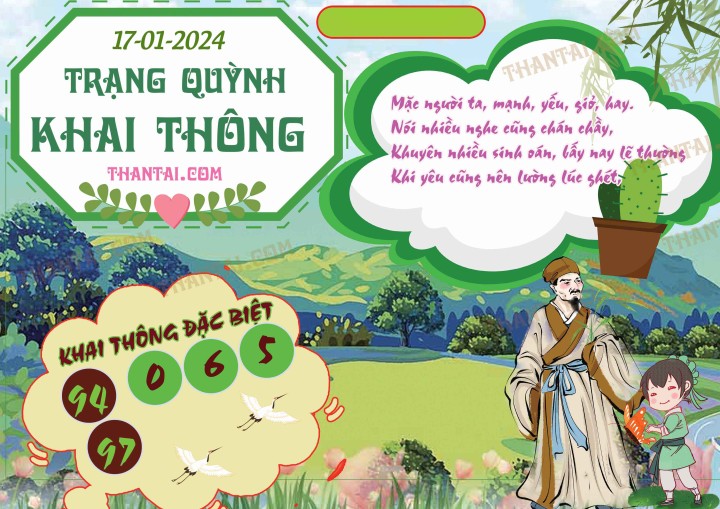 Trạng Quỳnh Khai Thông 02/01/2024
