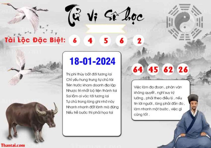 TỬ VI SỐ HỌC 03/01/2024