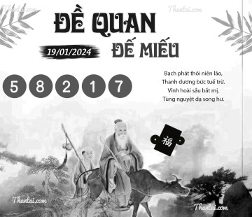 ĐỀ QUAN ĐẾ MIẾU 19/01/2024