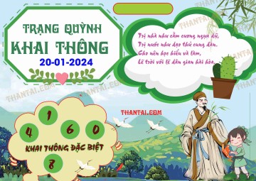 Trạng Quỳnh Khai Thông 20/01/2024