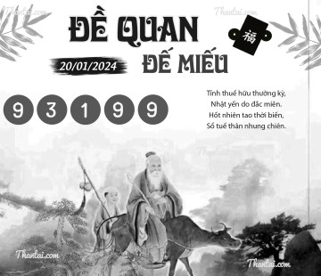 ĐỀ QUAN ĐẾ MIẾU 20/01/2024