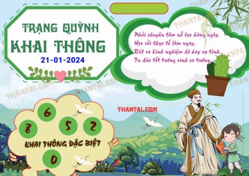 Trạng Quỳnh Khai Thông 21/01/2024