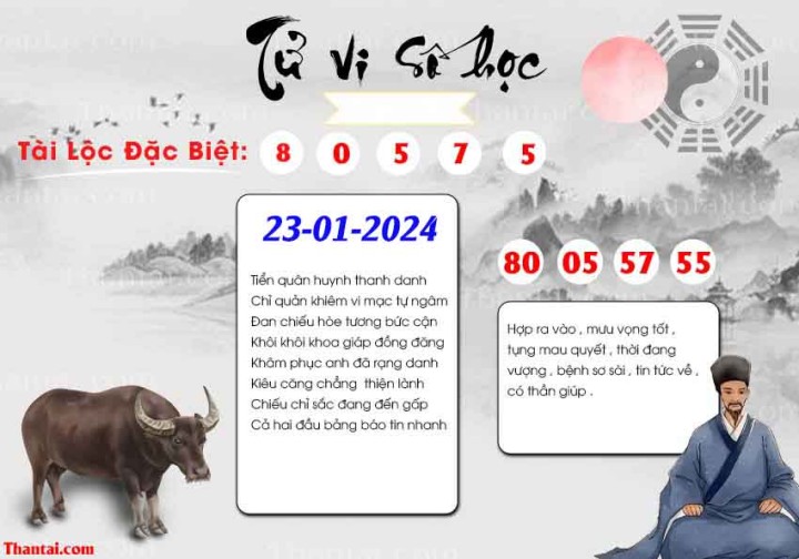 TỬ VI SỐ HỌC 08/01/2024