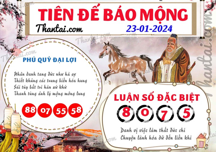 Tiên Đế Báo Mộng 08/01/2024
