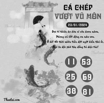 CÁ CHÉP VƯỢT VŨ MÔN 23/01/2024